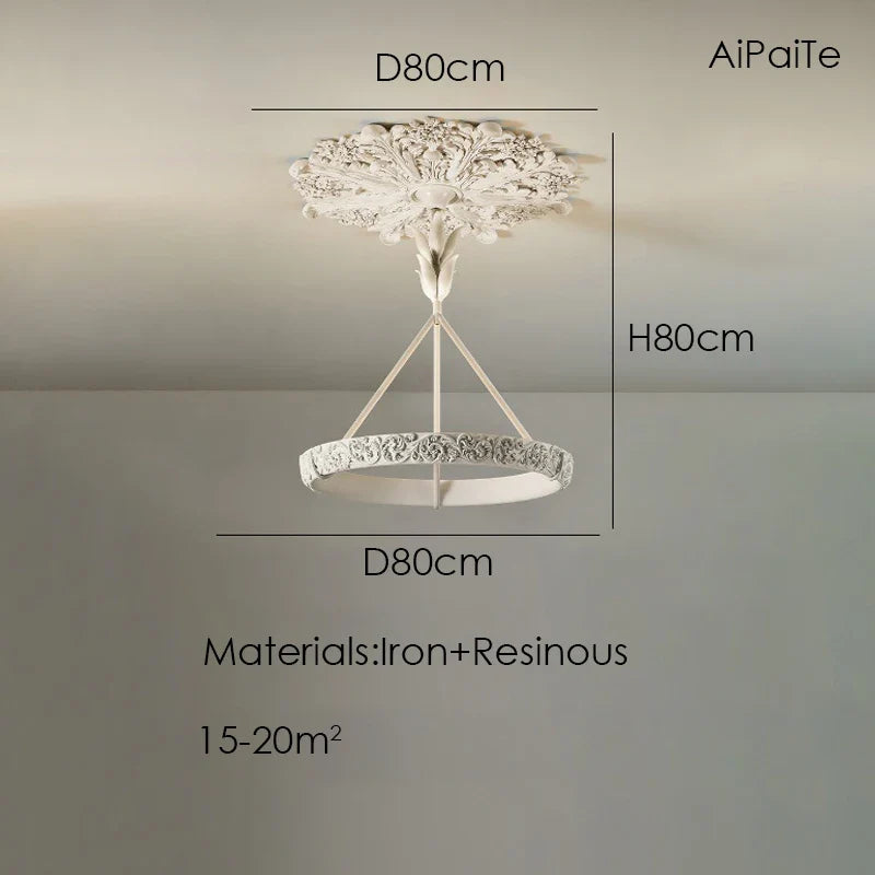 Aipaite Modern Faux Sculpture Round Chandelier is an indoor light fixture for living room, study and bedroom