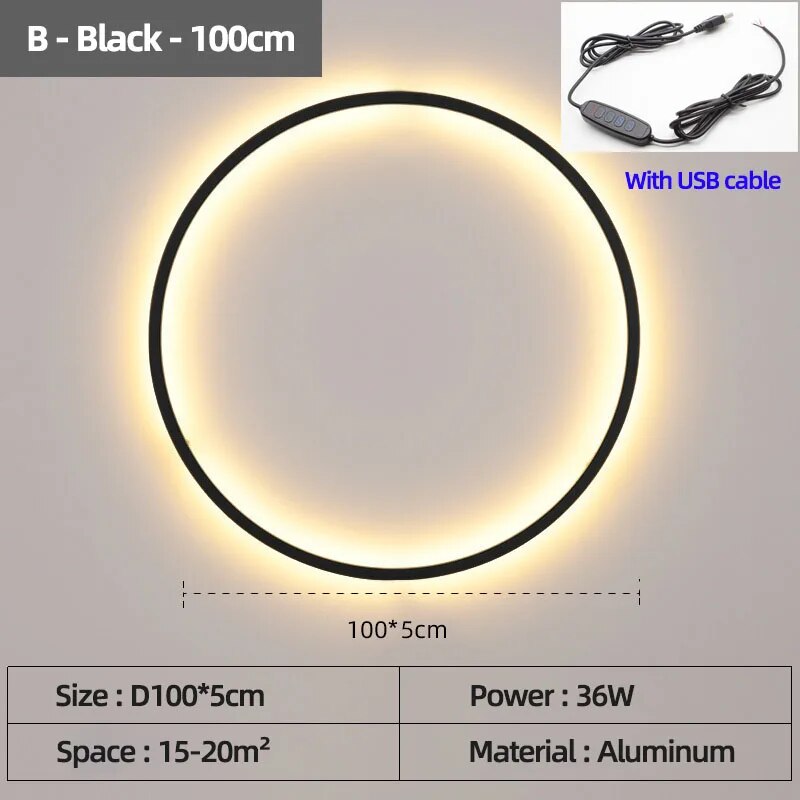 applique murale led lumières intérieur cercle fond décoration