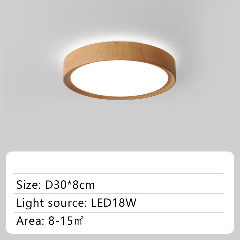 plafonnier led rond en bois éclairage d'intérieur luminaire décoratif
