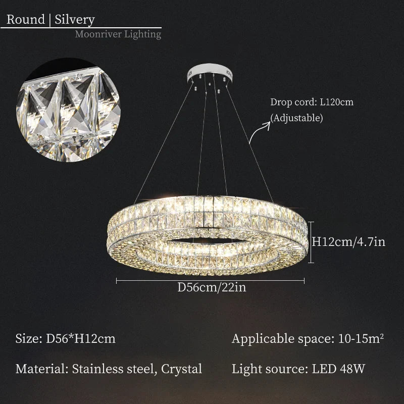 lustre en cristal moderne pour décoration intérieure de luxe
