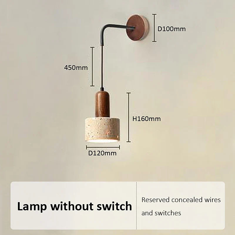 applique murale led wabi sabi style chaud pierre naturelle