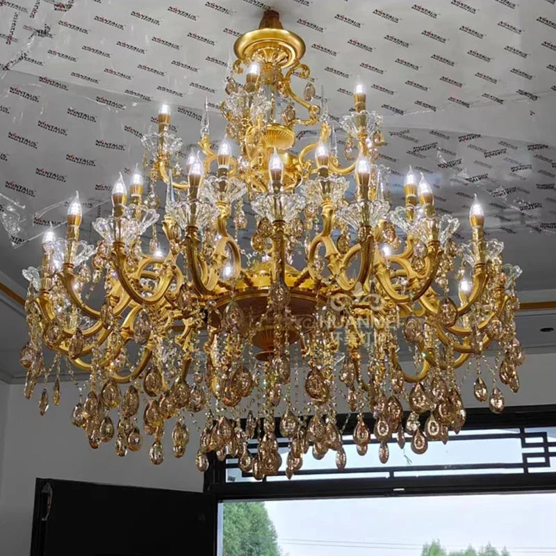 lustre en cristal moderne avec éclairage LED suspendu