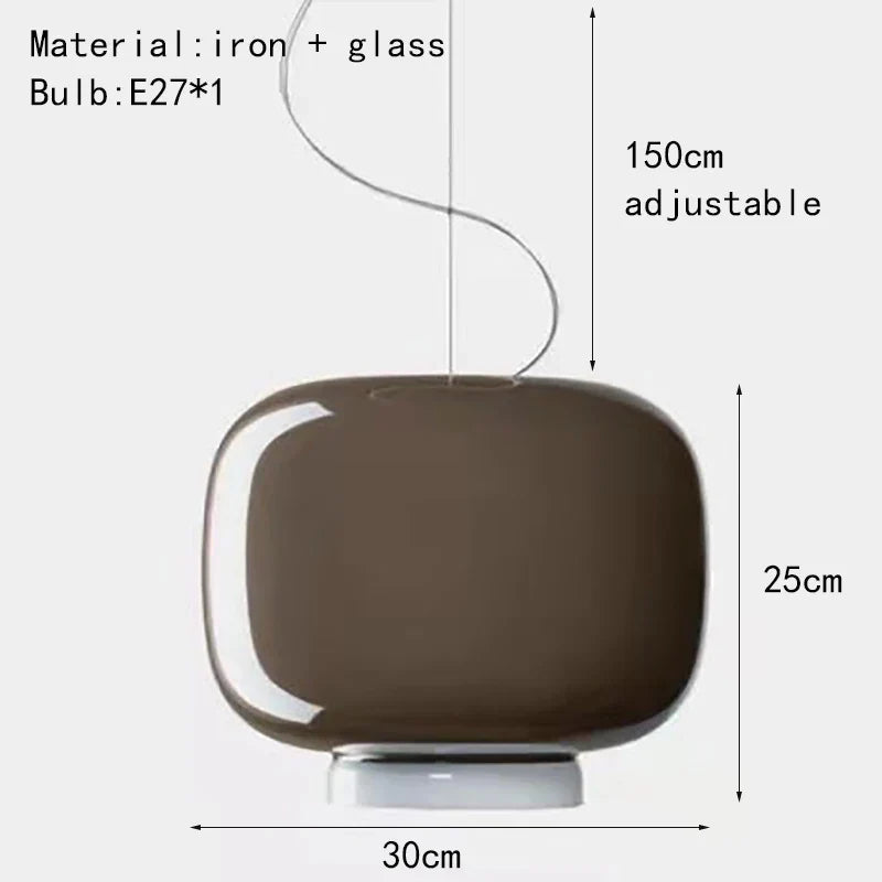 suspension en verre moderne avec cordon réglable pour divers espaces