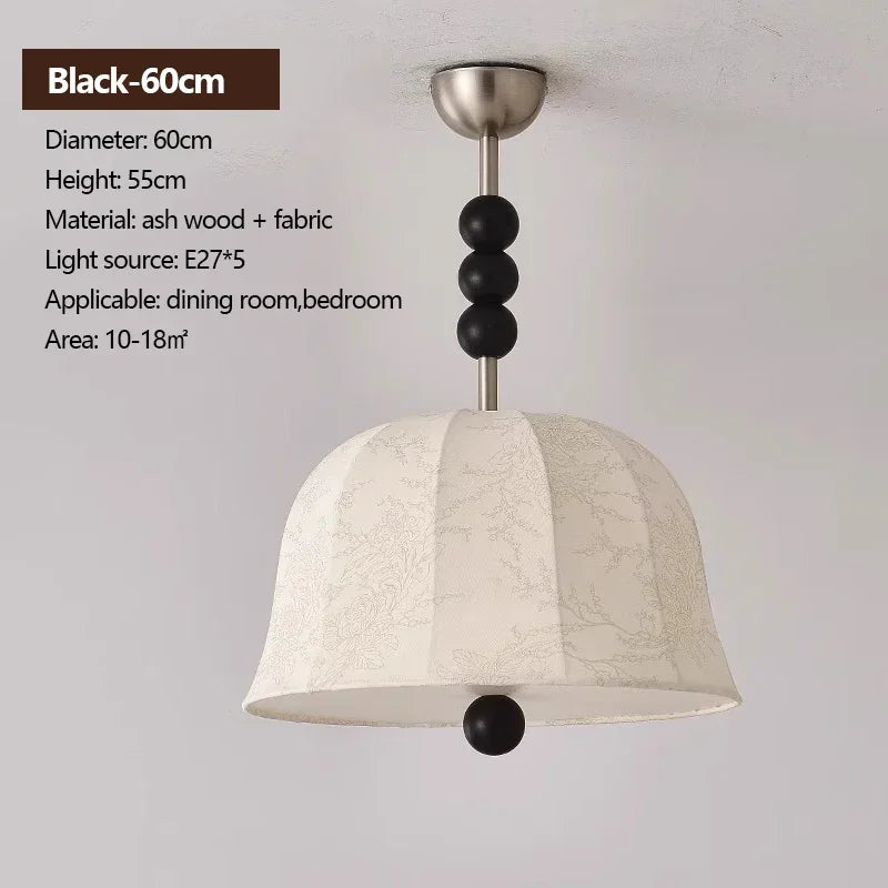 lustre rétro en tissu lumineux pour décoration intérieure