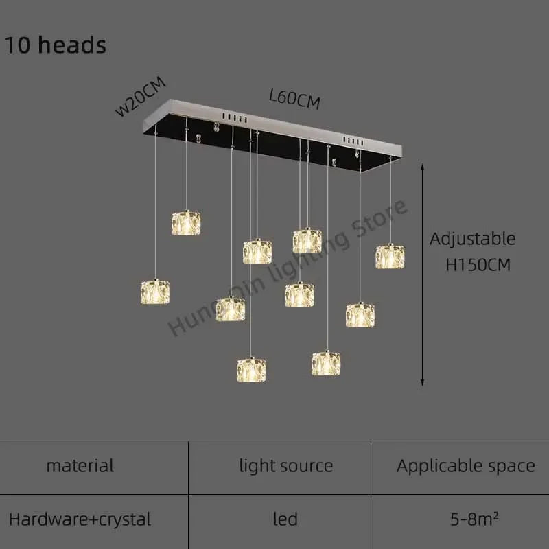 lustre moderne en cristal pour illumination intérieure élégante