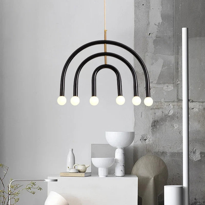 lustre arc-en-ciel métallique fil art déco suspendu réglable