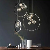 suspension en verre à bulles design moderne pour restaurant