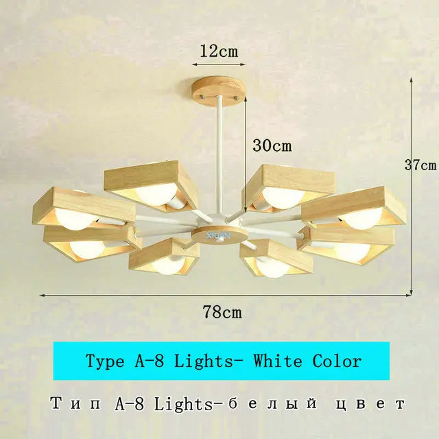 lustre scandinave minimaliste rotation 360 degrés luminaires suspendus bois créatifs