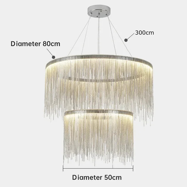 lustre suspendu à pampilles led avec intensité variable et télécommande