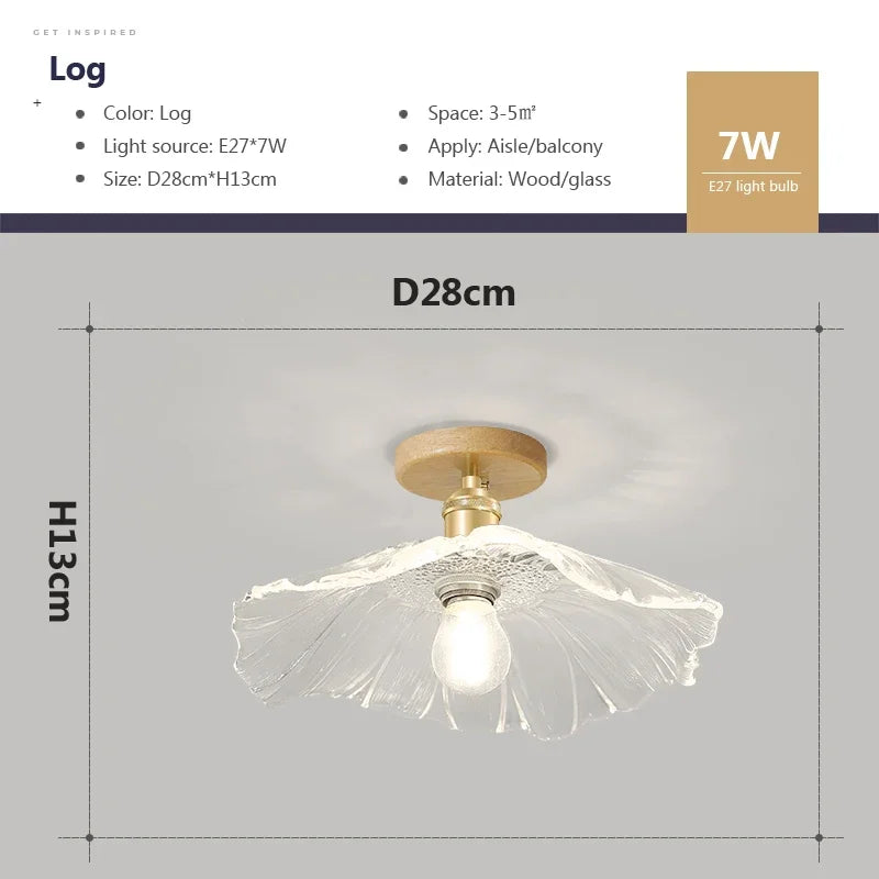 suspension nordique en verre et bois pour intérieur décoratif