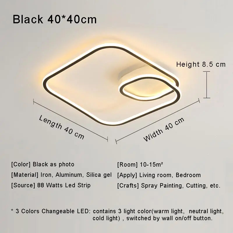 plafonnier led moderne pour éclairage intérieur décoratif