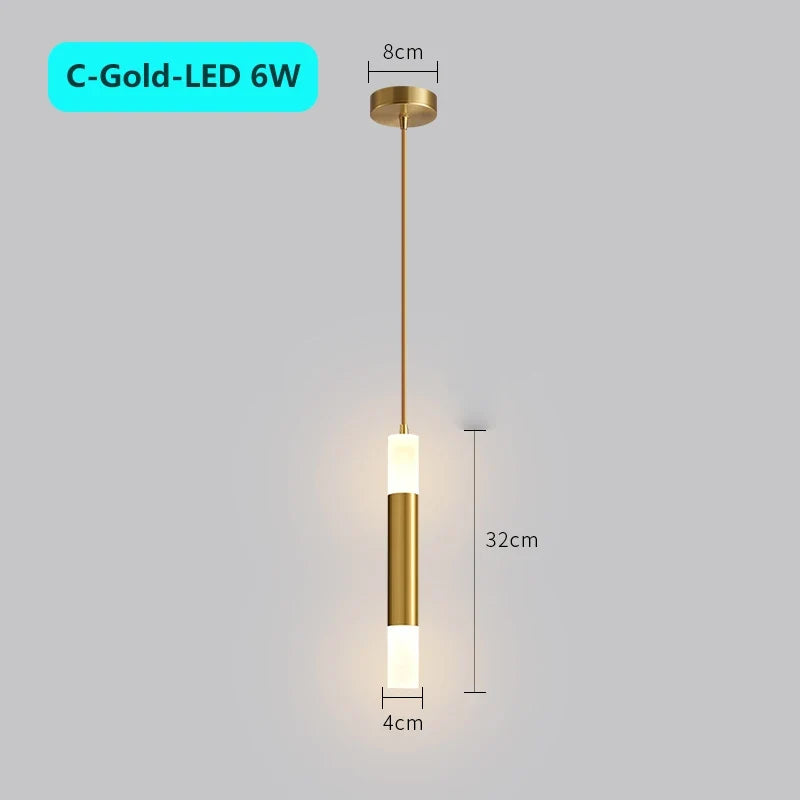 suspension moderne à tube long en led pour décoration intérieure luxe