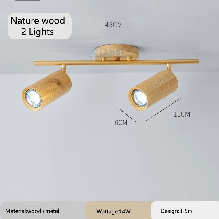 spot de plafond réglable en bois pour hôtel et magasin