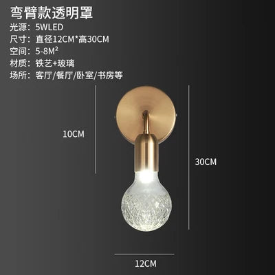 applique murale led moderne en verre décoratif d'intérieur
