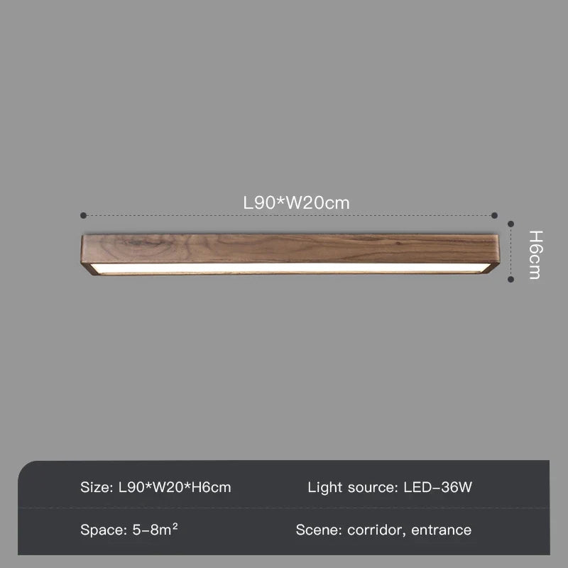 plafonnier carré à led moderne en bois pour intérieur