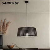 lustre nordique sandyha tissé corde éclairage led maison