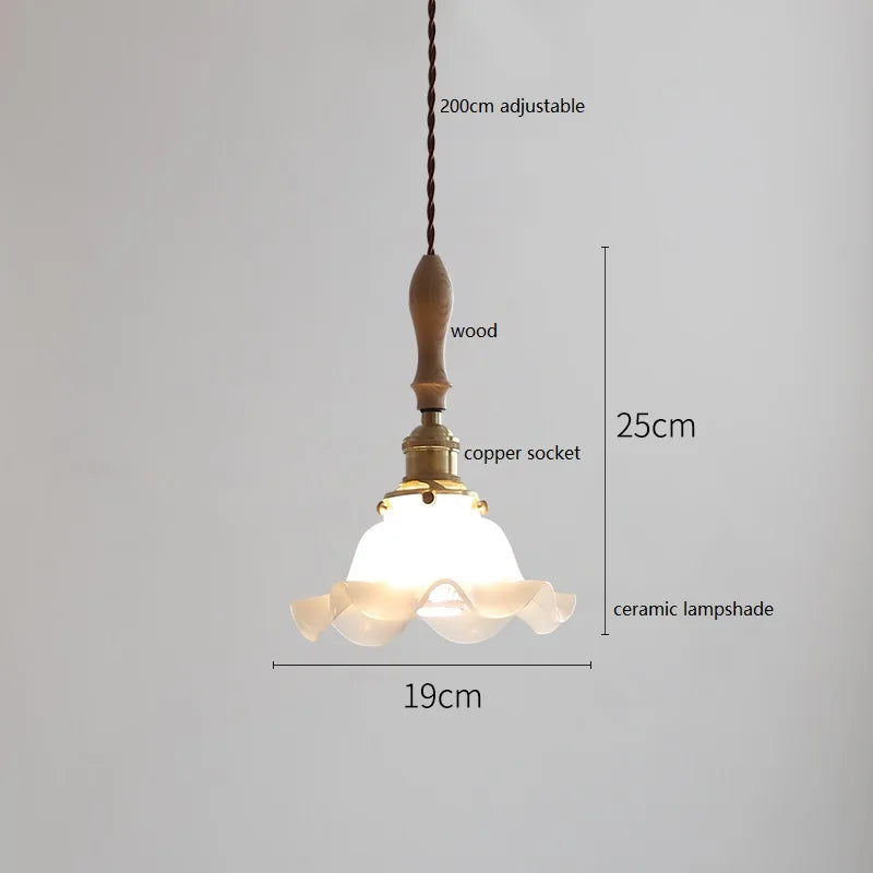 Suspension fleur en céramique moderne