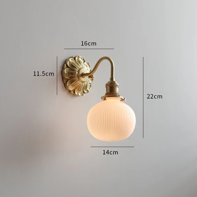 applique led verre gris fumé cuivre moderne intérieur