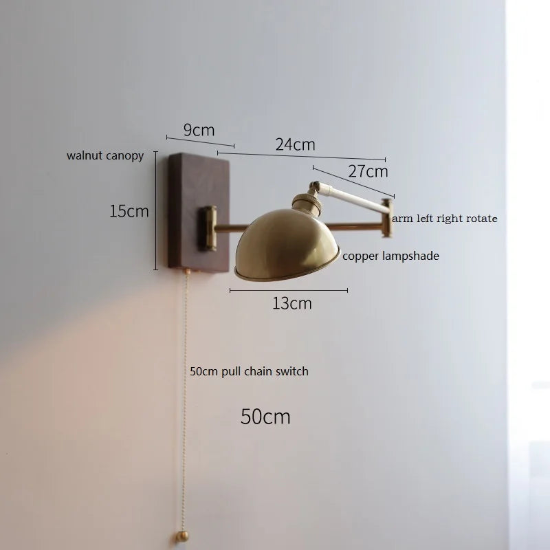 Applique murale LED en bois de frêne et de noyer
