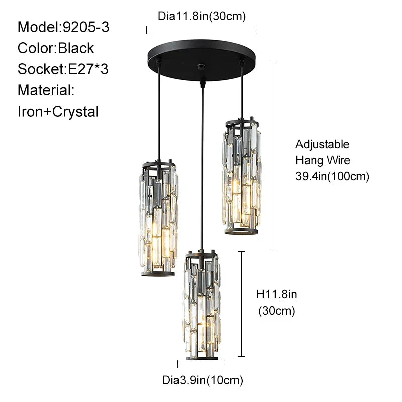 lustre en cristal moderne pour éclairage intérieur élégant