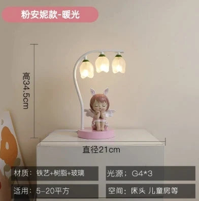 lampe de bureau pour enfants dessin animé lapin princesse mignon