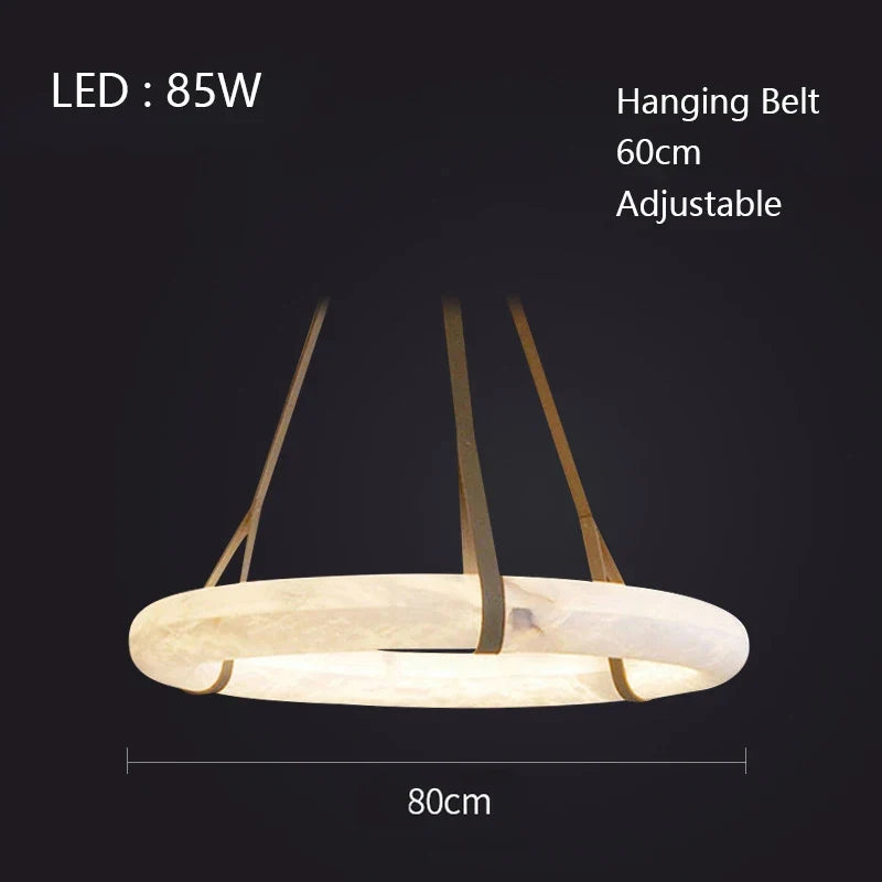 lustre led en cuivre et marbre naturel luxueux minimaliste