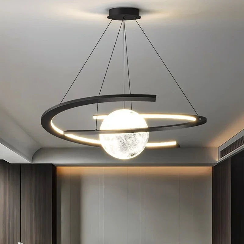 Modern minimalist LED dining room chandelier Nordic personality indoor living room lights, kitchen bar decoration chandelier