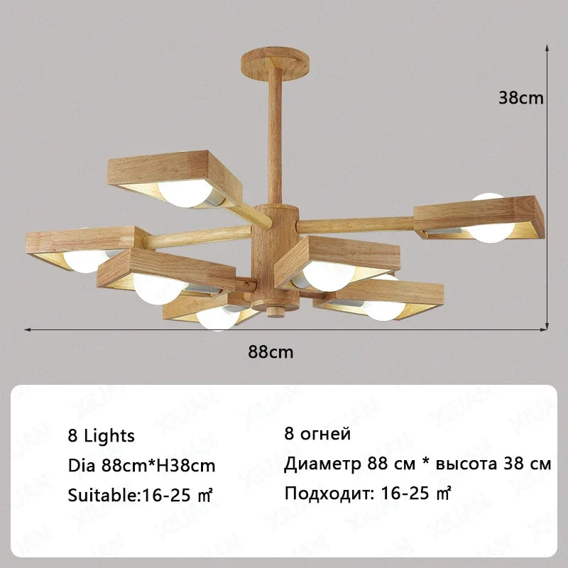 lustre suspendu en bois d'éclairage d'arbre nordique pour décoration