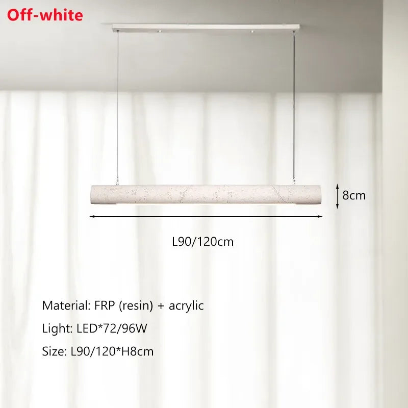 Nordic Minimalist Wabi-Sabi Wind LED Strip Restaurant Pendant Lights Home Decor Dining Room Bar Chandelier Hanging Lamp Fixtures