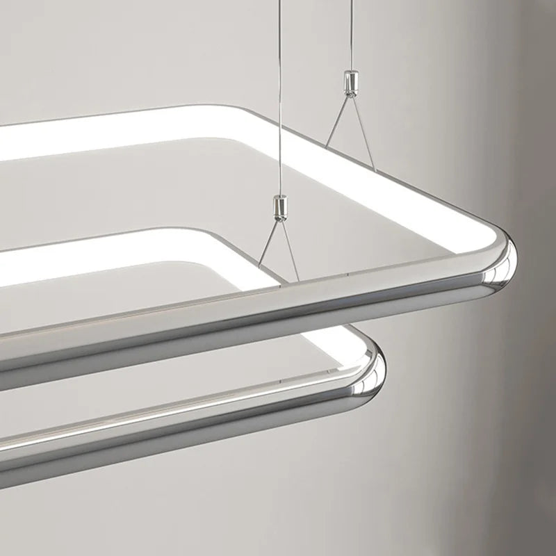 lustre moderne led suspension carrée perle pour maison