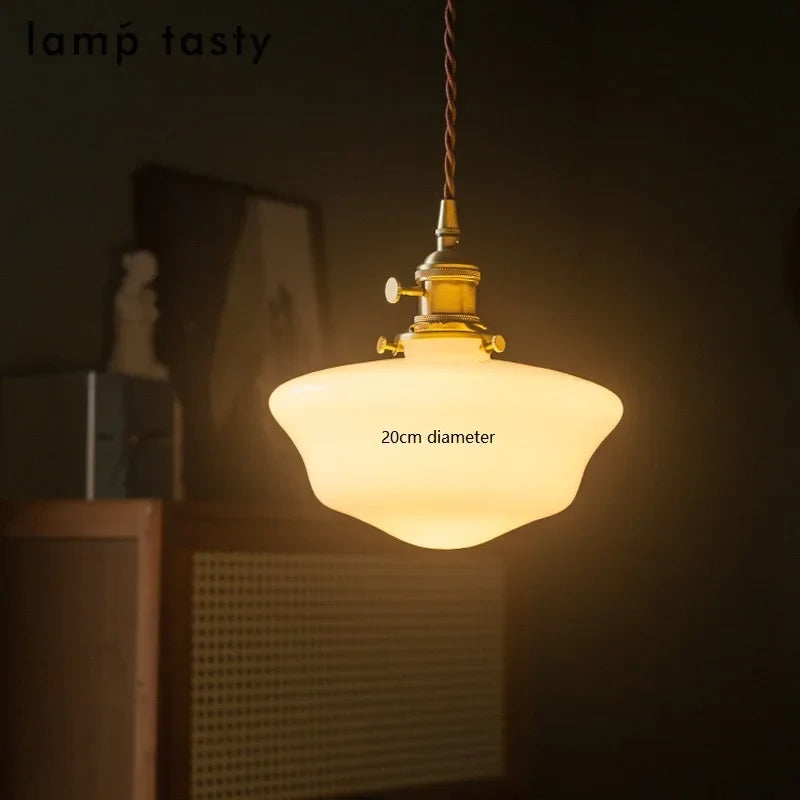 suspension led en verre avec prise en cuivre nordique moderne