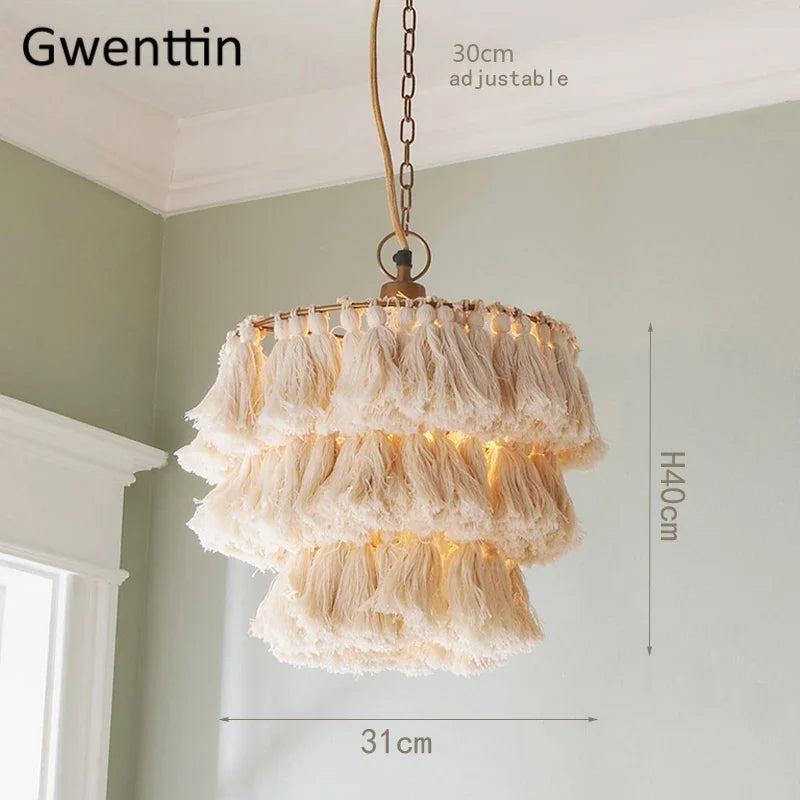 suspension en fil de soie pour décoration intérieure romantique