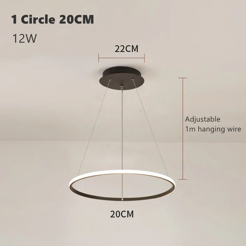 lustre moderne design cercle suspendu pour intérieur élégant