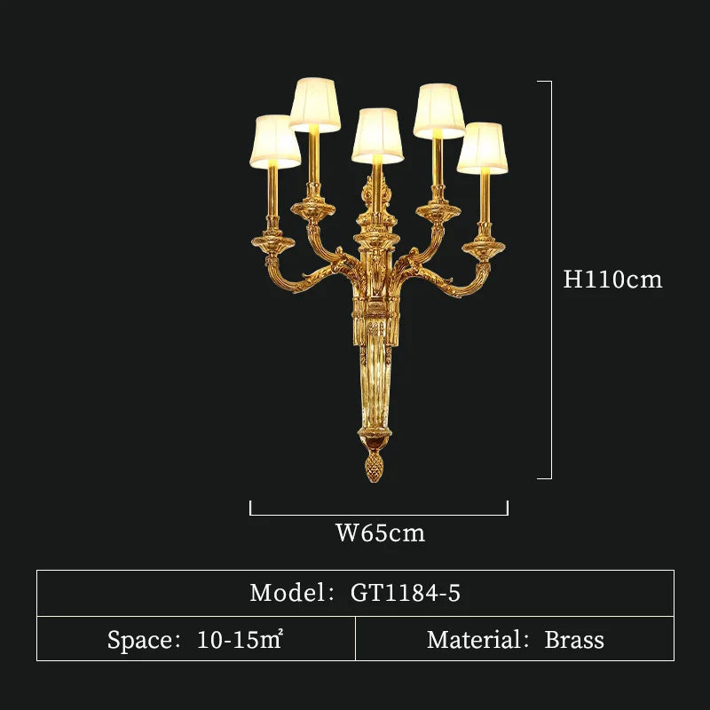 Applique murale cuivre style rococo