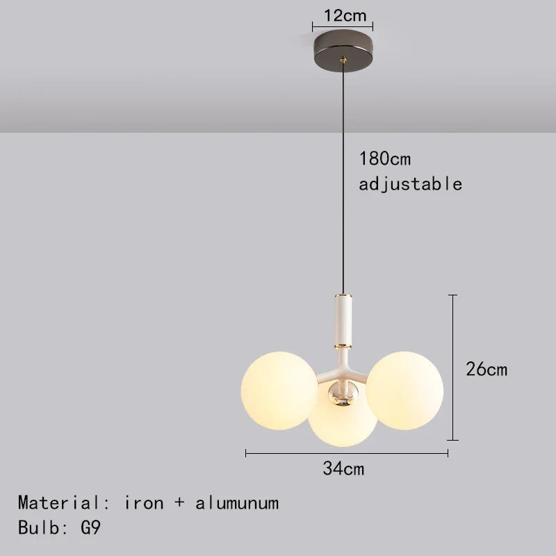 suspension nordique en verre avec métal