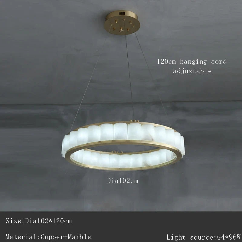 lustre en marbre naturel espagnol de grand luxe pour hôtel