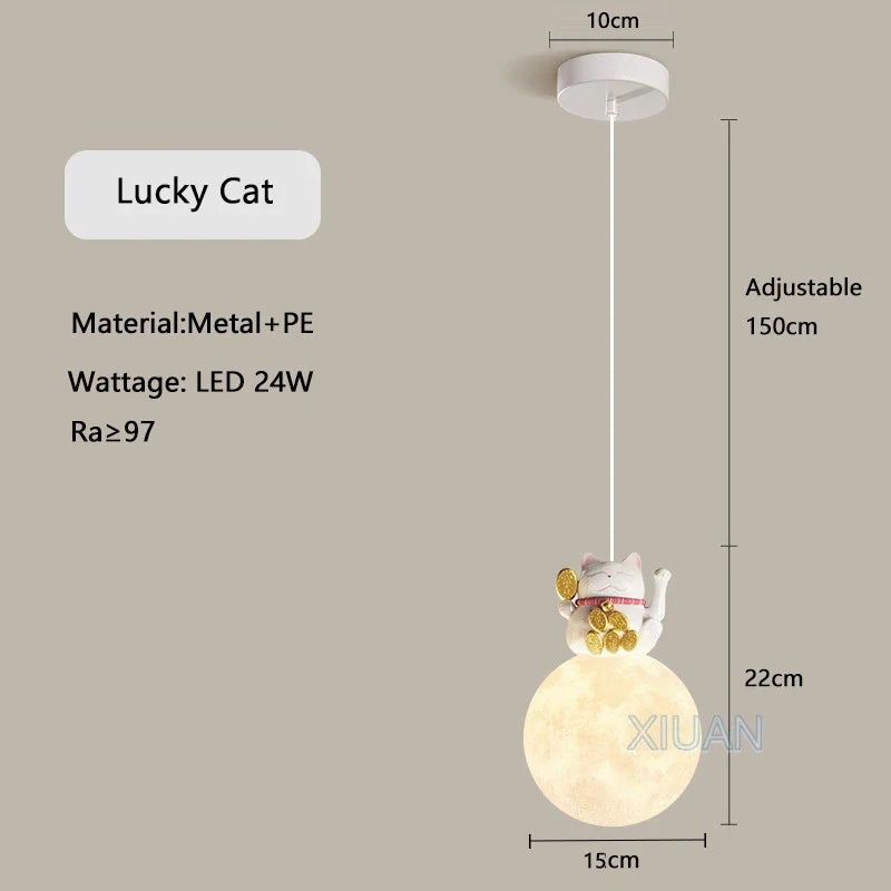 suspension animaux dessin animé pour enfants chat astronaute licorne