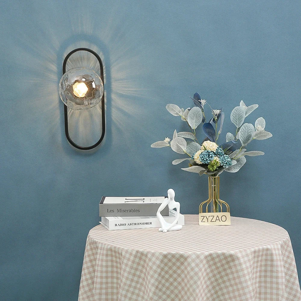 applique murale led en verre pour allée et arrière-plan d'hôtel