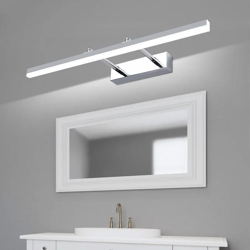 lampe frontale à miroir rétractable pour toilettes