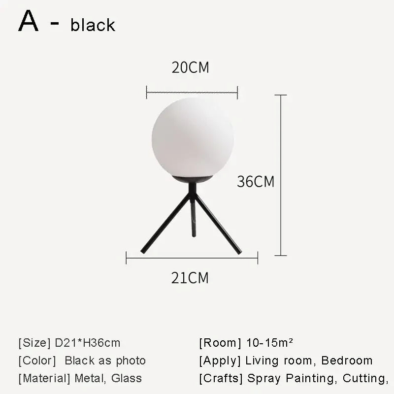 lampe à poser nordique en verre pour décoration moderne
