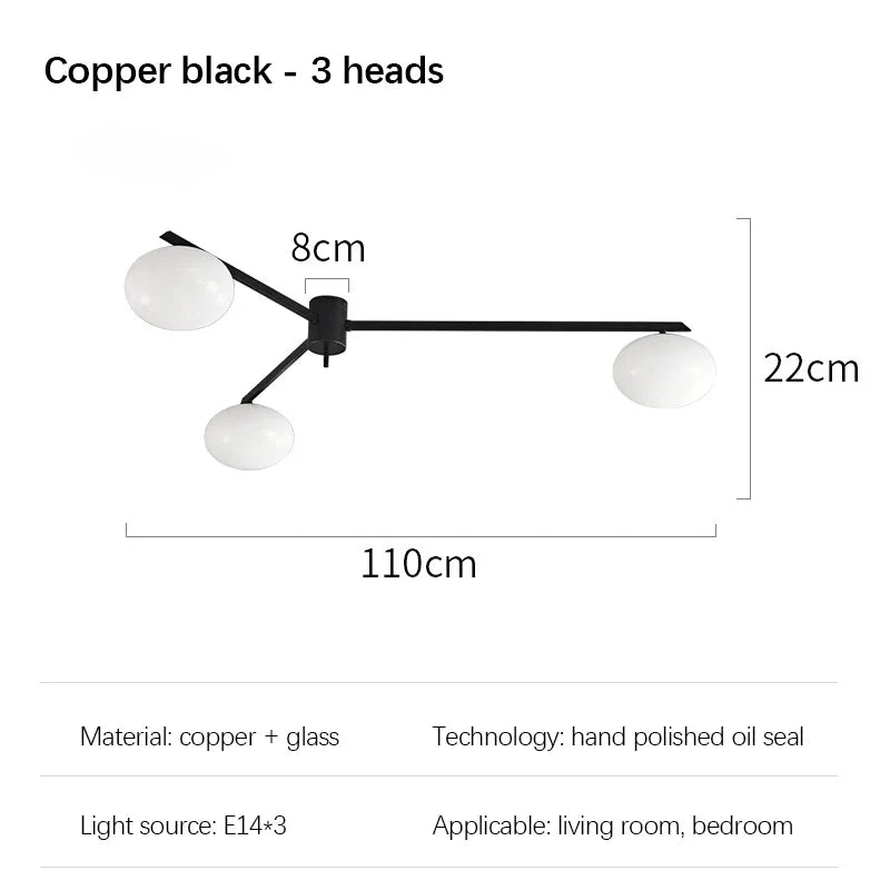 galet crème suspension luminaire led en verre français cuivre