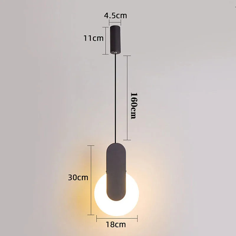 suspension moderne en acrylique lune éclipse avec lumière led