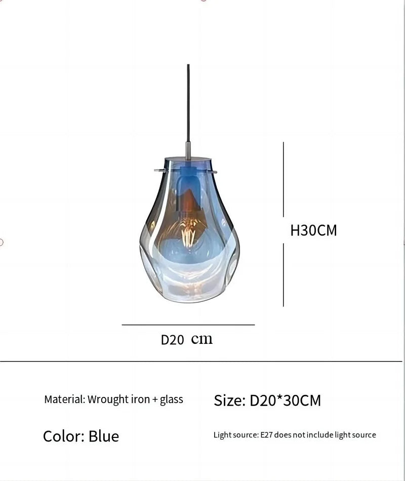 Suspension design moderne simple créatif en verre led nordique macaron