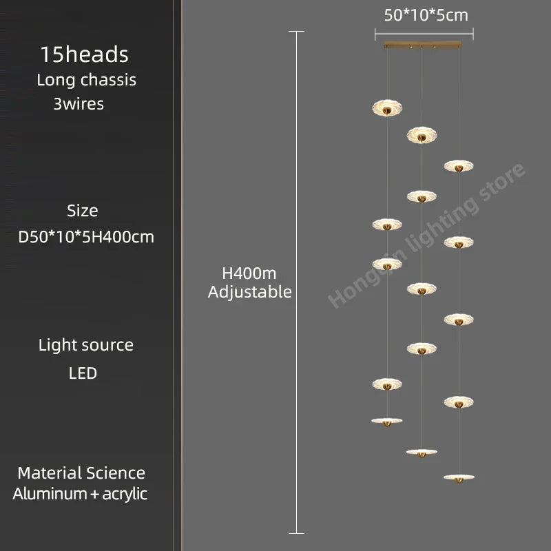 lustre moderne à led pour éclairage intérieur élégant