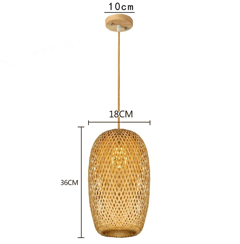 Suspension Bambou rotin lumière lampara Techo bambou paille lustre lumière décoration de la maison Art déco plafond suspension lustre