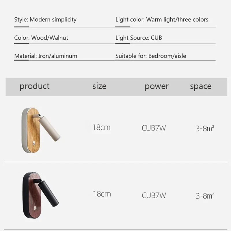 applique murale led en bois design nordique décoratif d'intérieur