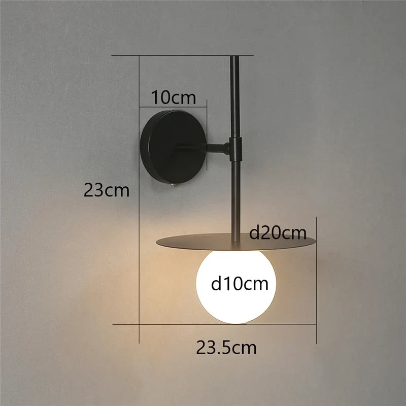 applique murale circulaires en fer et verre led personnalisables