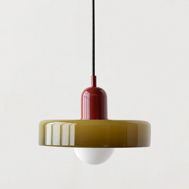 lustre moderne suspendu en verre coloré pour intérieur