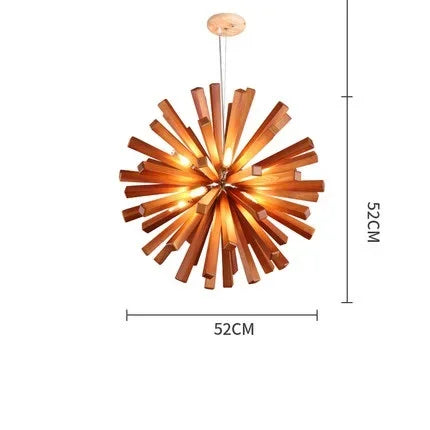Nordic Dandelion Wooden Pendant Lights Art Creative new chinese Pendant Lamp tea room dining room living room Personality lamp