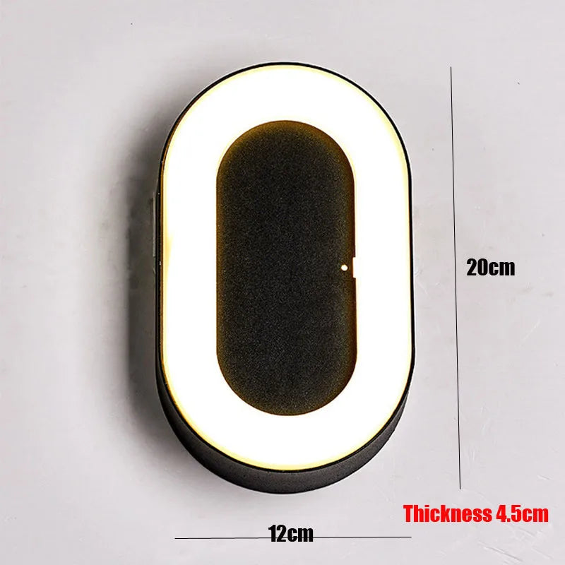 Round / Oval LED Moisture Proof Ceiling Lamp IP65 Waterproof Bathroom Outdoor Garden Yard Lamp, 12W/18W Modern Wall Lamp Light